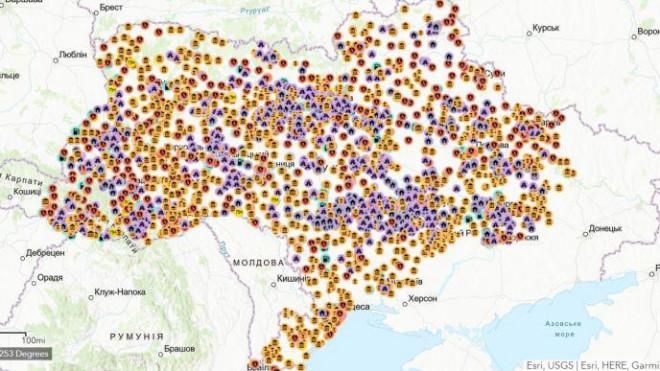 Vị trí các "điểm bất khả chiến bại" của Ukraine. Đồ họa: PravdaUkraine