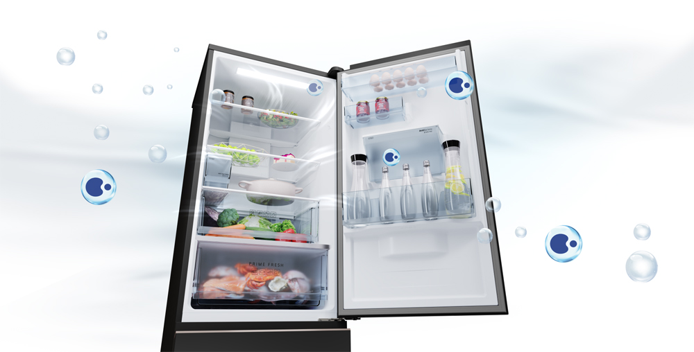 Lần đầu tiên công nghệ nanoe™ X siêu sạch khuẩn được trang bị trên dòng tủ lạnh Panasonic hai cánh ngăn đá dưới BV/BC