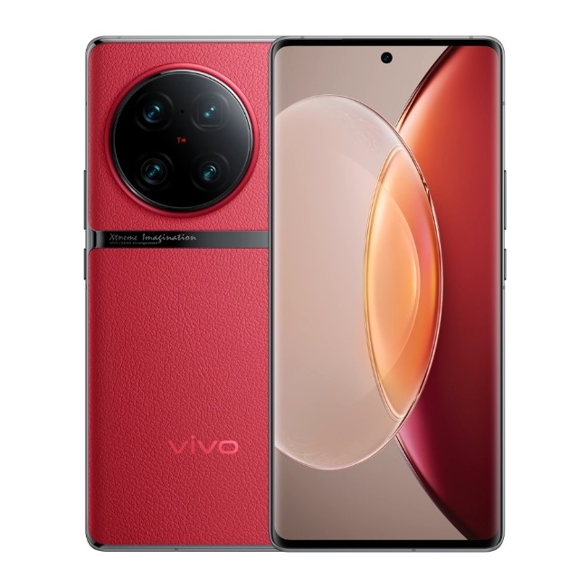 Vivo X90 Pro+ màu đỏ.