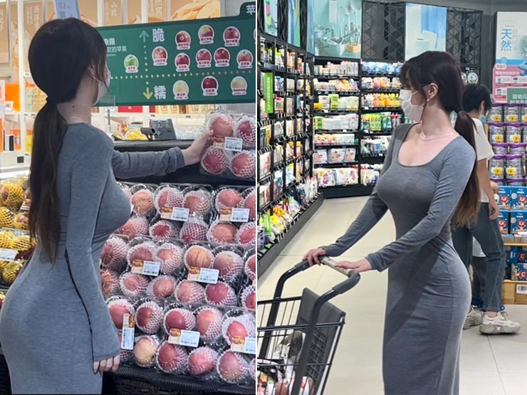 Bạn trẻ - Cuộc sống - "Hot girl siêu thị" gây mê với body đồng hồ cát, gương mặt xinh như búp bê