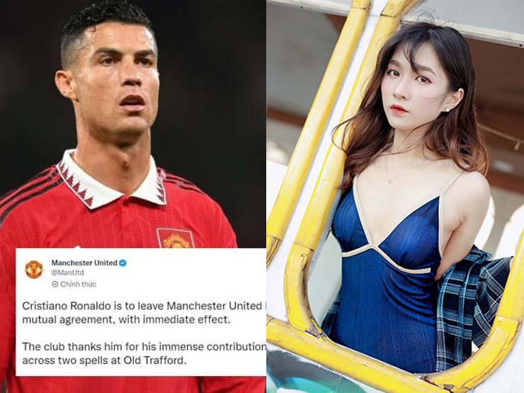 Ronaldo chia tay MU, gái xinh World Cup nói ngay 1 câu gây chú ý