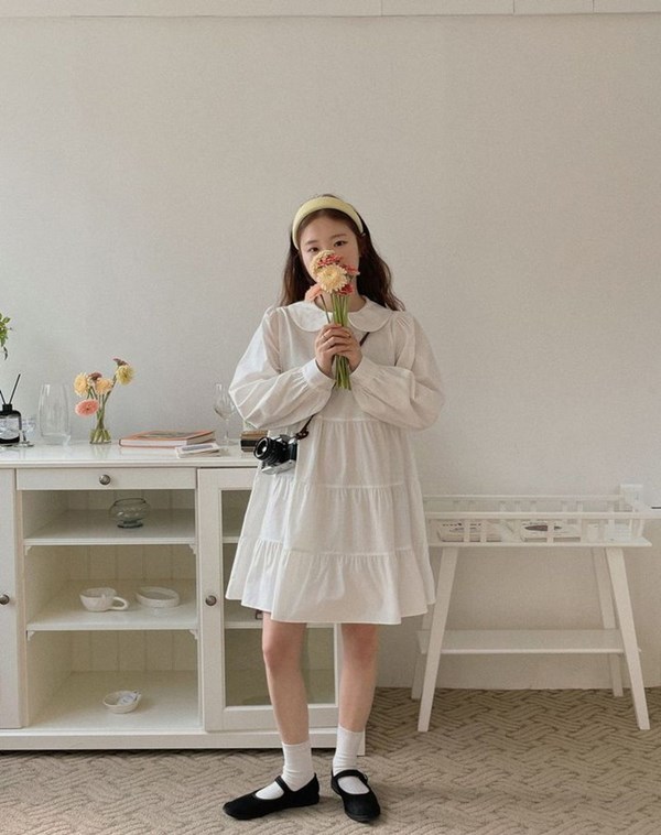 Cách phối giày dép với đầm babydoll chuẩn phong cách Hàn - 16