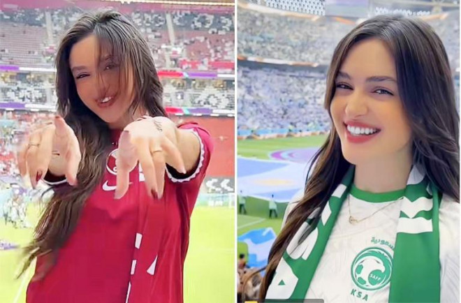 Hot Tiktoker Jenny Challita theo chân
cả tuyển Qatar lẫn Saudi Arabia tại World Cup lần này