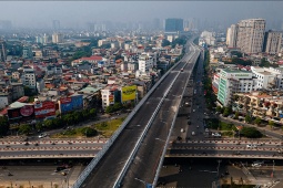 Tin tức trong ngày - Nhìn từ trên cao cầu vượt cạn dài nhất Hà Nội