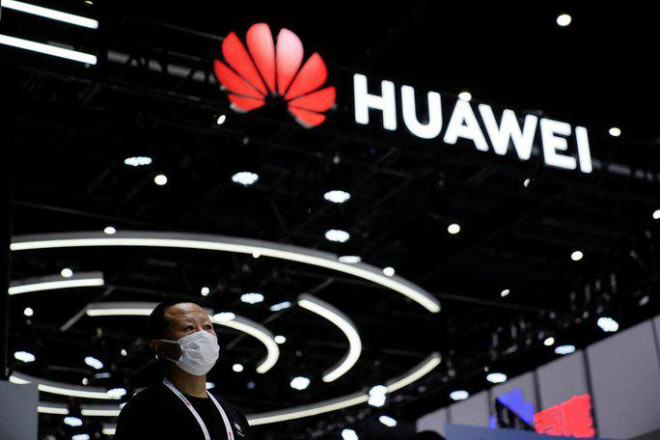 Logo của Huawei Technologies tại Hội nghị Trí tuệ nhân tạo thế giới ở Thượng Hải - Trung Quốc ngày 1-9-2022. Ảnh: Reuters