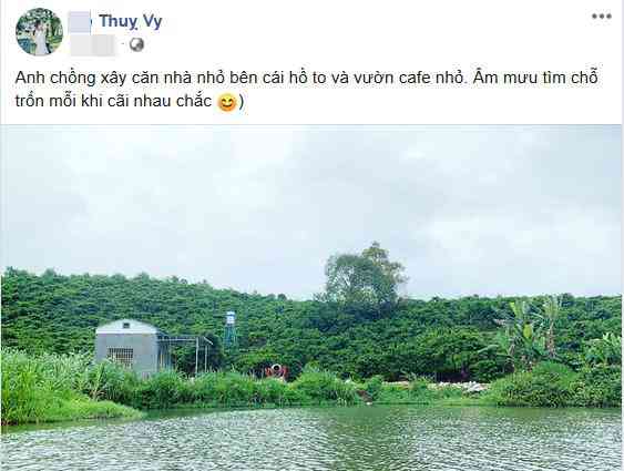 Vợ Tiến Đạt từng chia sẻ về căn nhà nhỏ trên Facebook cá nhân.