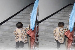 Bạn trẻ - Cuộc sống - Phía sau clip em bé trèo cầu thang tìm mẹ khiến ai cũng xót xa