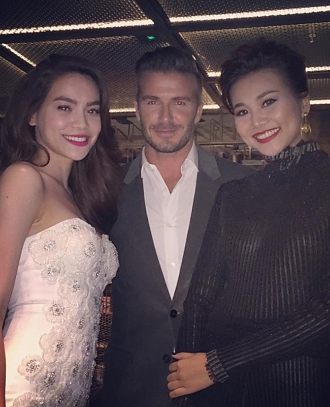 Vào năm 2014, Thanh Hằng cũng là một trong những sao Việt hiếm hoi có cơ hội tiếp xúc với David Beckham ngoài đời thật.
