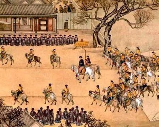 Tranh vẽ 1 buổi săn bắn của vua Càn Long. Hình ảnh: Wikipedia.