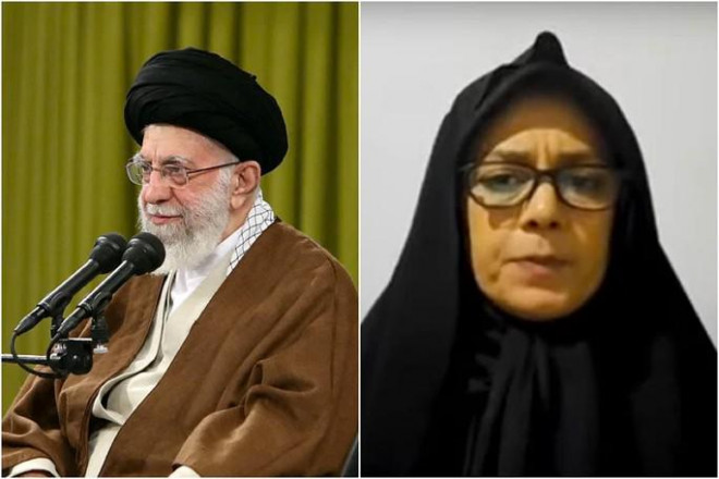 Bà Farideh Moradkhani (phải) là cháu gái của lãnh đạo tối cao Iran Ayatollah Ali Khamenei. Ảnh: REUTERS.