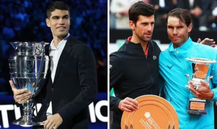 Alcaraz (trái) được coi là nhân vật truyền cảm hứng tuyệt vời nhất của tennis trong năm 2022