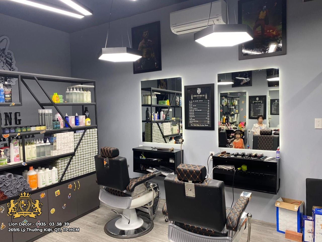 Ghế cắt tóc nam Lion Decor - Nội thất Barber Shop - 3
