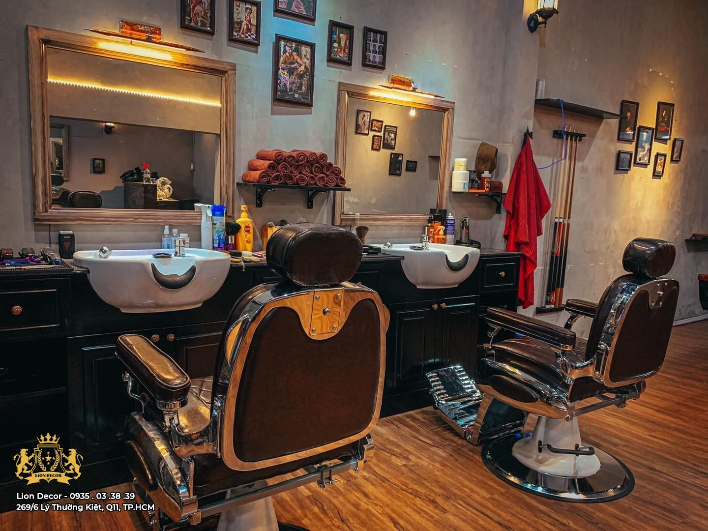 Ghế cắt tóc nam Lion Decor - Nội thất Barber Shop - 2