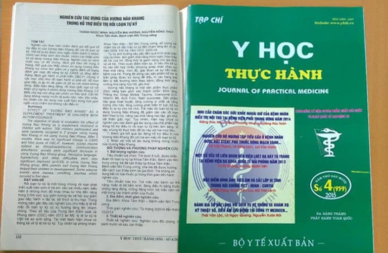 Nghiên cứu tác dụng và độ an toàn của Vương Não Khang được đăng tải trên Tạp chí Y học thực hành - Bộ Y tế năm 2015