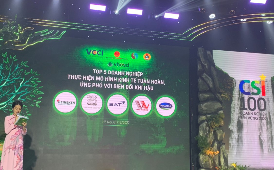 BAT Việt Nam nằm trong Top 5 biểu dương theo chuyên đề Thực hiện mô hình kinh tế tuần hoàn, ứng phó với biến đổi khí hậu