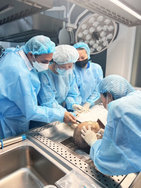 Lớp thực hành cấy chỉ và tiêm filler trên xác tươi dưới sự hướng dẫn của Dr. Amin Kamal Sharobim.