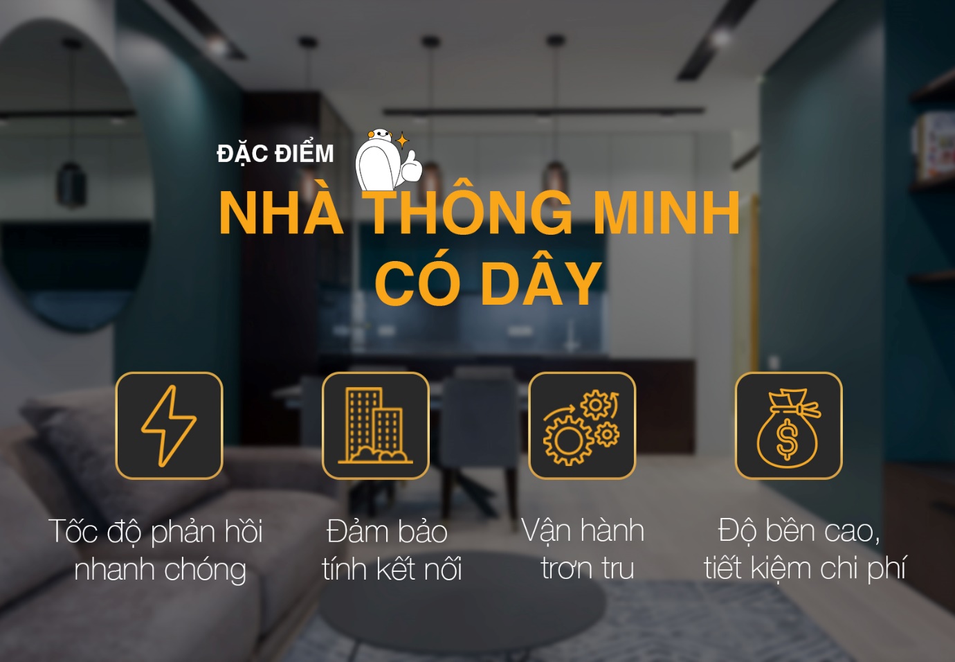 Nhà thông minh không dây là tập hợp của các thiết bị được kết nối với nhau qua các loại sóng như Zigbee, Bluetooth, Wifi,….&nbsp;