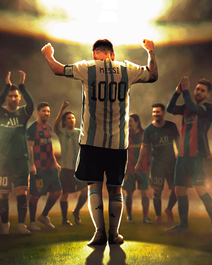Trận đấu thứ 1000 đầy ý nghĩa và niềm vui của Messi.