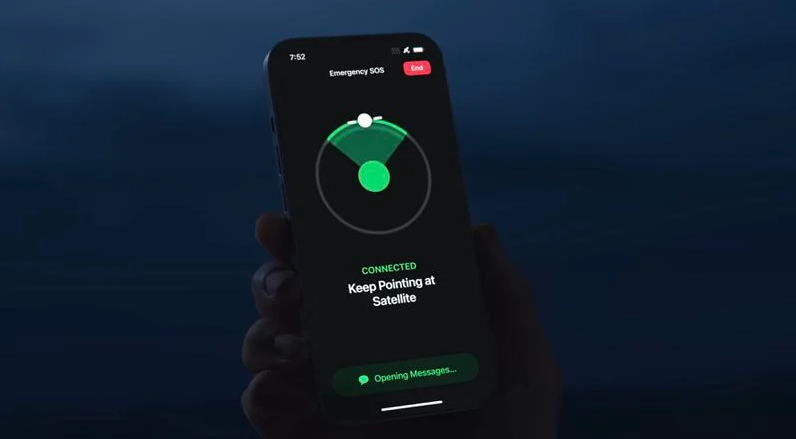 Tính năng SOS khẩn cấp qua vệ tinh trên ‌iPhone 14‌.