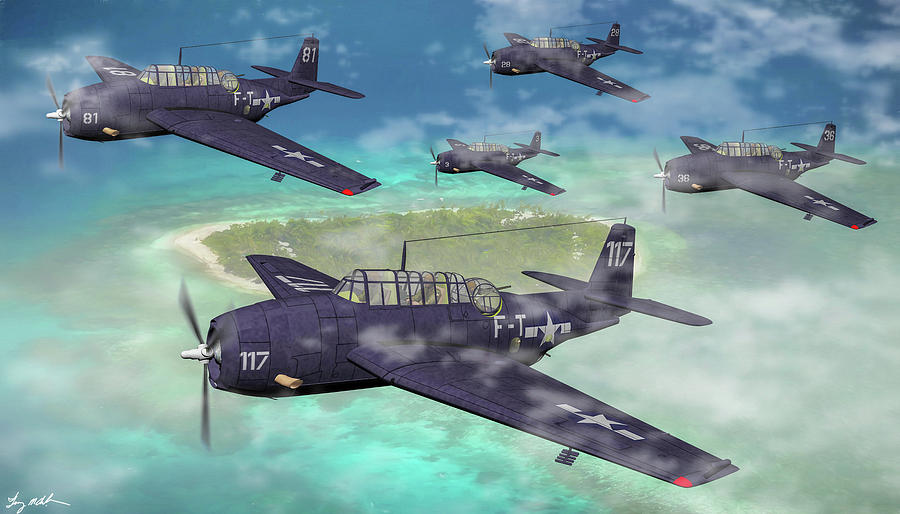 Phác hoạ&nbsp;các máy bay thuộc Phi đội 19, mất tích vào ngày 5/12/1945.