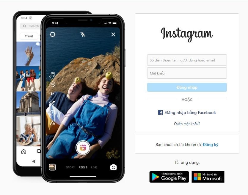 Truy cập tài khoản Instagram
