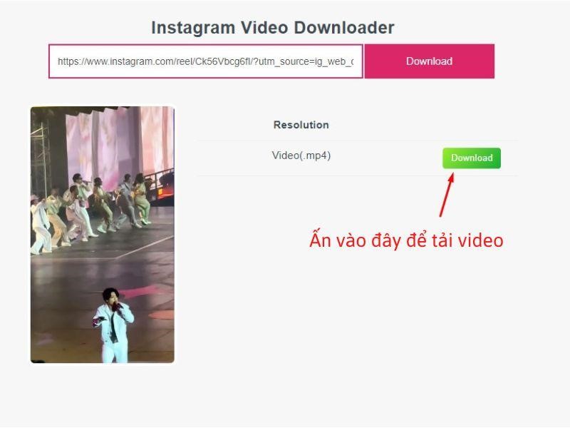 Chỉ cần ấn vào nút Download là bạn có thể tải video về
