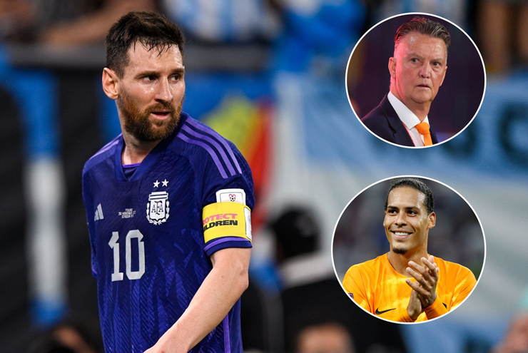 Messi liên tục bị Van Gaal cùng Van Dijk "nắn gân"