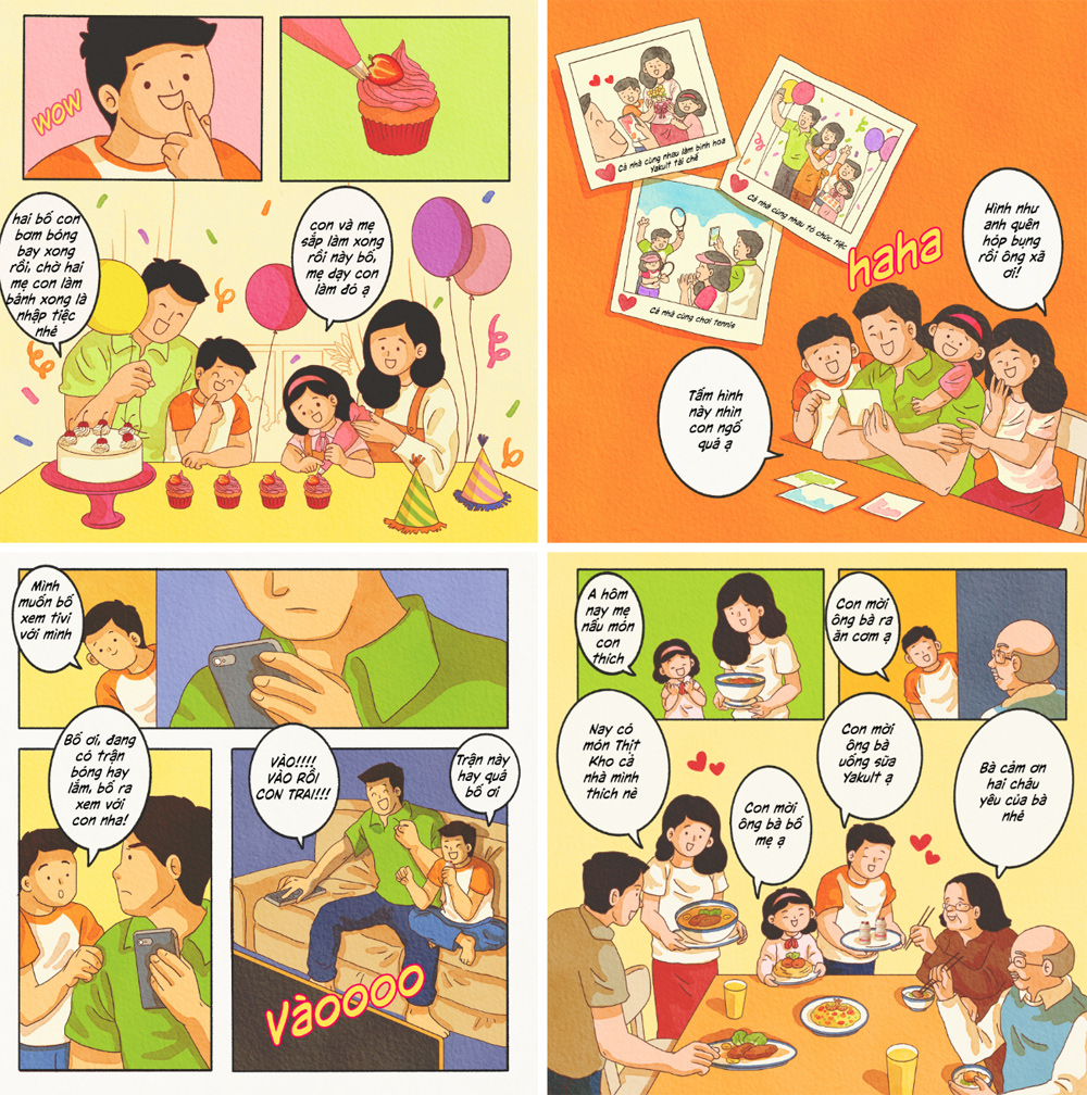 Fanpage Yakult Việt Nam liên tục chia sẻ thói quen yêu thương để gắn kết các thành viên trong gia đình