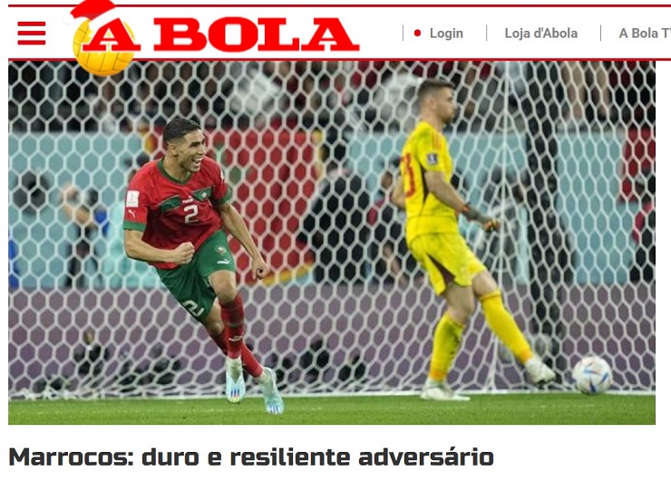 Tờ A Bola (Bồ Đào Nha): "Morocco: đối thủ khó khăn và kiên cường"