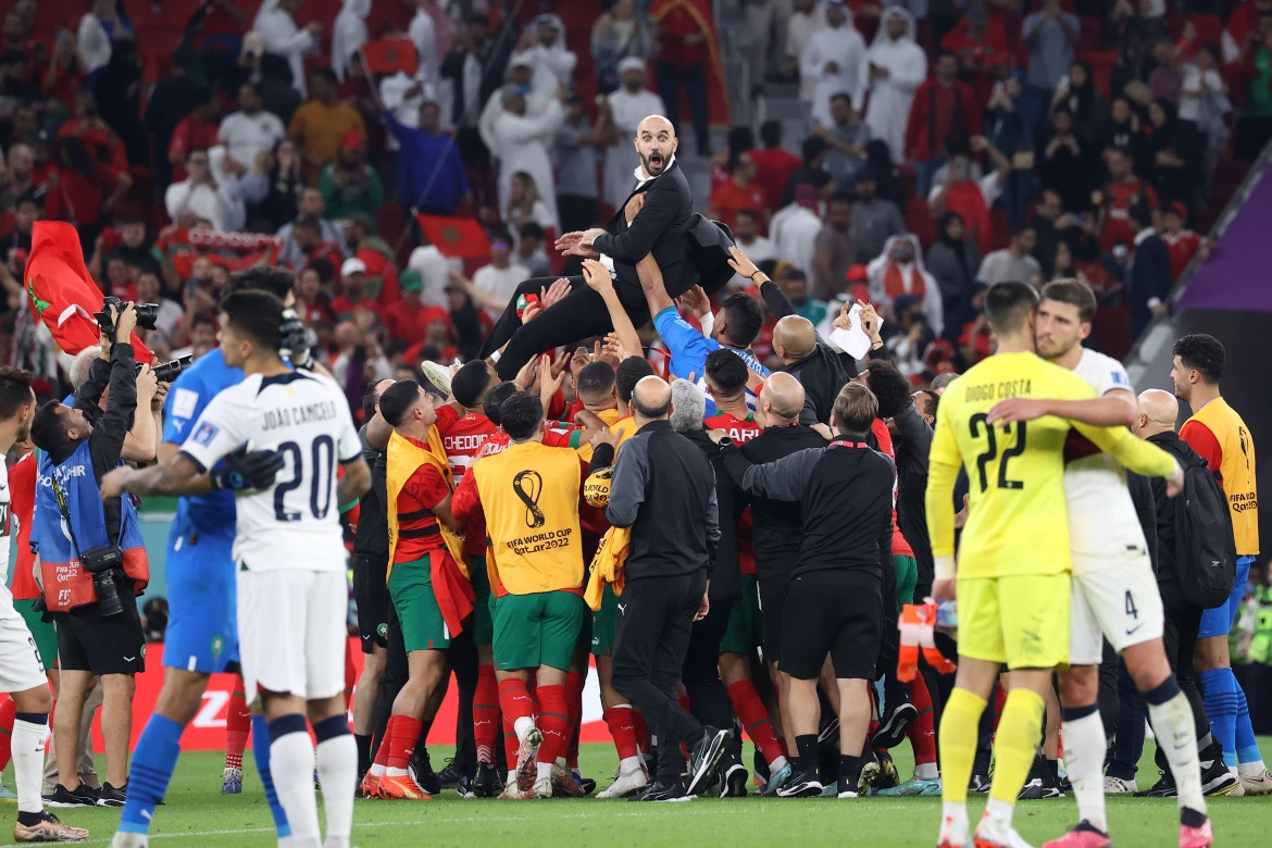 Đội tuyển Morocco ăn mừng (ảnh: Al Jazeera)