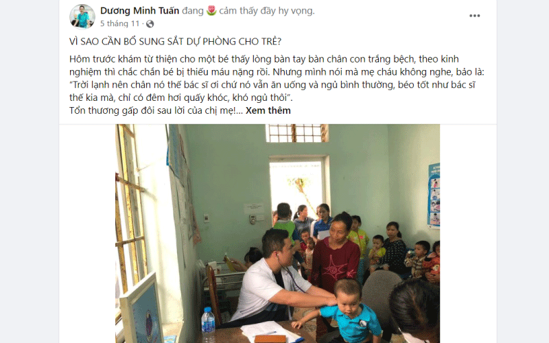 Hướng dẫn bổ sung sắt dự phòng cho trẻ từ bác sĩ Dương Minh Tuấn