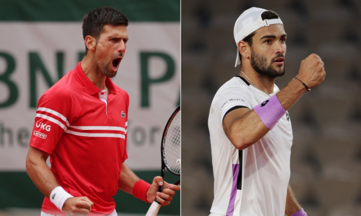 Djokovic (trái) có thêm đối thủ (Berrettini, bên phải) cạnh tranh Grand Slam trong mùa 2023