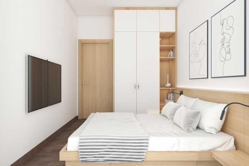 Kê đầu giường sát tường là cách giúp phòng ngủ thông thoáng