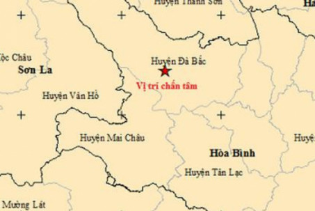Vừa xảy ra động đất 3.9 độ richter ở tỉnh Hòa Bình giáp Hà Nội