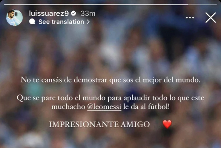 Suarez gửi lời chúc mừng tới Messi