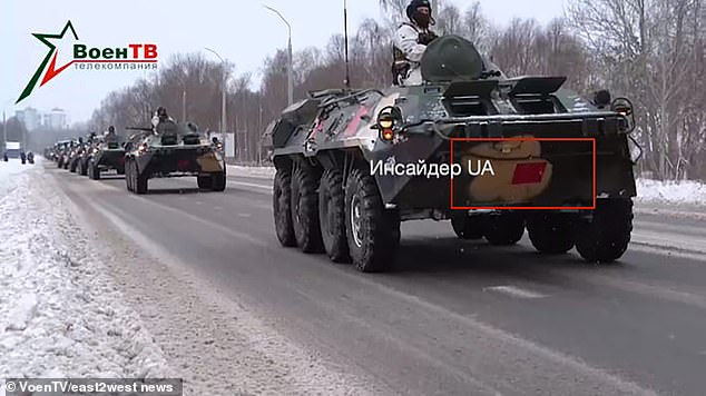 Dấu hiệu lạ in trên xe quân sự Belarus khi tham gia tập trận gần biên giới Ukraine.