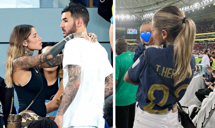 Như nhiều đồng nghiệp khác, trong thời gian thi đấu tại World Cup 2022, hậu vệ tuyển Pháp Theo Hernandez có bạn gái Zoe Cristofil và con trai đến tận Qatar cổ vũ. Ảnh: IG.