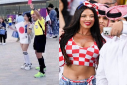 Loạt gái xinh cổ vũ World Cup được người hâm mộ vây kín vì mặc bạo