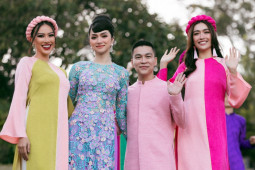 Hương Giang diện áo dài bay bổng catwalk giữa Đà Lạt thơ mộng