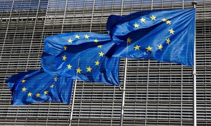 Cờ Liên minh châu Âu tại trụ sở ở Brussels, Bỉ. Ảnh - Reuters