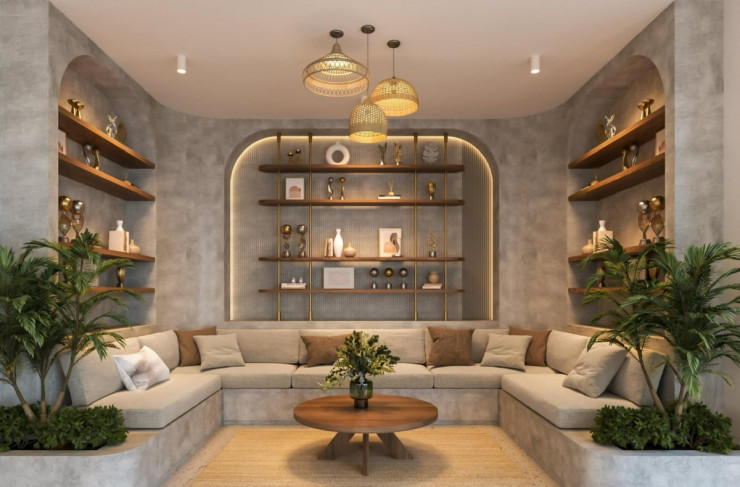 Phòng khách sang chảnh, hiện đại mà vẫn ấm
cúng.