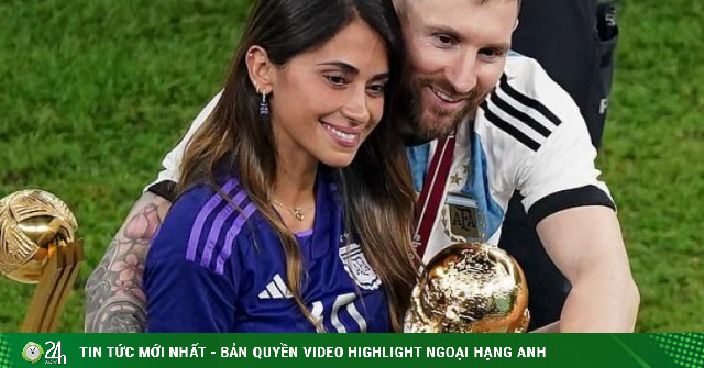 Hình ảnh Messi ăn mừng vô địch World Cup cùng vợ và 3 con trai