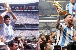 Thế giới - CĐV xúc động khi Messi tái hiện hình ảnh nâng cúp vô địch của huyền thoại Maradona