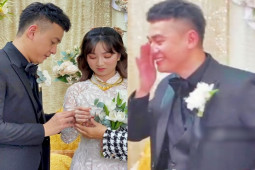 Đời sống Showbiz - "Trai nhảy" Ngọc Thuận bật khóc trong đám cưới với vợ kém 17 tuổi