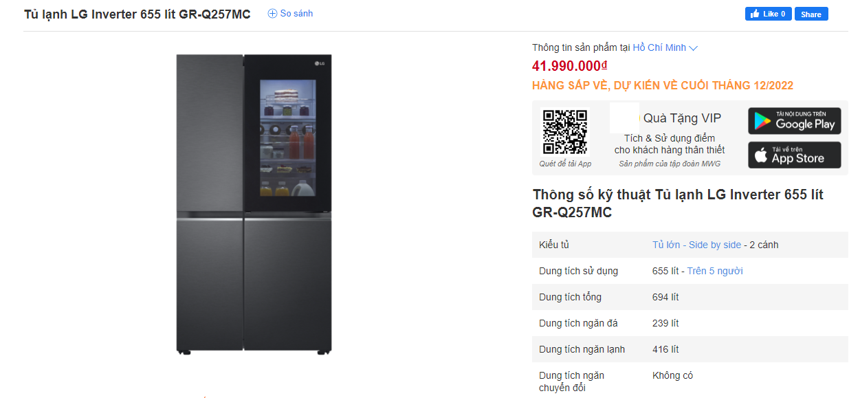 Bảng giá tủ lạnh LG Inverter tháng 12: Giảm “sốc” tới 36% - 2