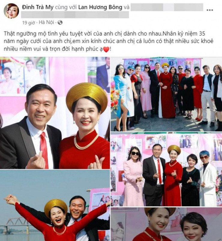 NSND Lan Hương và chồng tổ chức kỉ niệm 35 năm ngày cưới, thu hút nhiều sự quan tâm của khán giả.