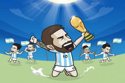 Ảnh chế: Argentina vô địch World Cup 2022, Messi bước vào ngôi đền huyền thoại