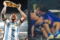 Đời sống Showbiz - Sự thật bức ảnh con Messi ngất xỉu trên khán đài khi bố vô địch WC gây xôn xao
