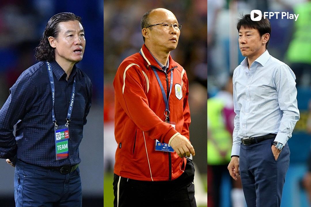 3 HLV người Hàn hiện diện tại AFF Mitsubishi Electric Cup 2022: Kim Pan Gon, Park Hang Seo và Shin Tae Yong.