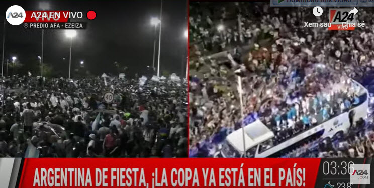 ĐT Argentina về nước, diễu hành: Messi ôm cúp vàng lên giường ngủ - 6